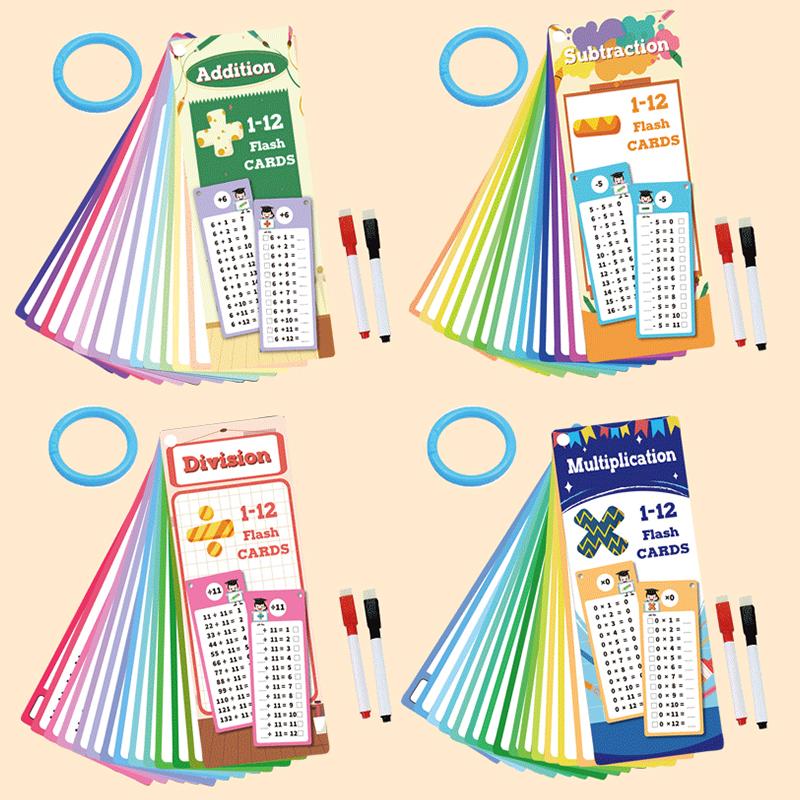 1 Set Math Counting Flash Card Book Toy Arithmetic Training Game Props Addition Subtraction Multiplication Division Learning Zyf