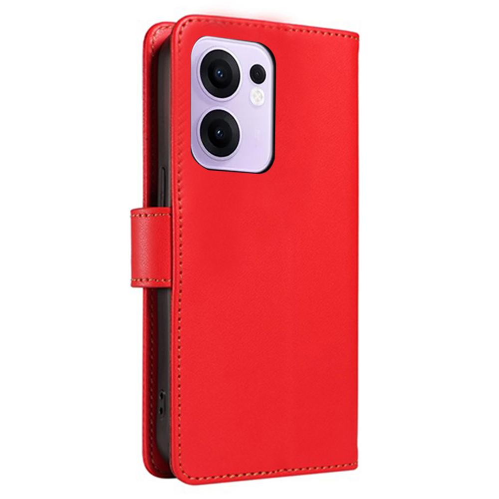 For Oppo Reno13 F 5G (Reno 13 FS 5G)/4G Case RFID Blocking Leather Wallet Flip Phone Cover with Wrist Strap