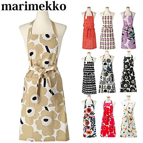 Marimekko Rasymatto Apron, Black and White with Polka Dots, Size 070692, Size 190, Length 84cm, Width 83cm [Parallel Import]