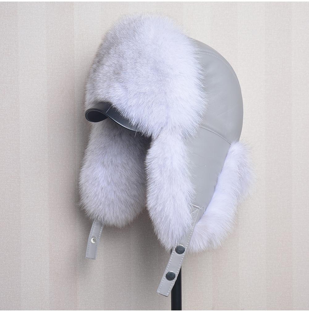 Hot High-end Luxury Fur Hat Men's Fox Fur Hat Lei Feng Cap Ear Cap Fur Necessary Hat Real Fur Hat 100% Sheepskin Top Fox Hat