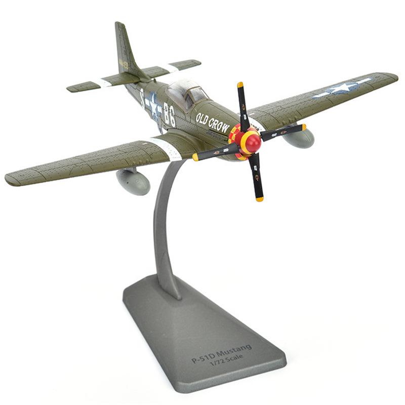 1:72 Реалистичная модель бомбардировщика P-51 из сплава - Декор для дома, Подарок, Коллекция, Детская игрушка-украшение