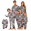 Parent-Child Matching Christmas Print Long Sleeve Neck Loungewear Set with Long Pants