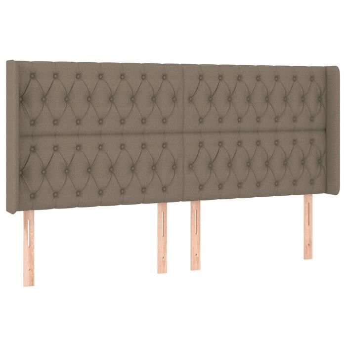 VidaXL Headboard with Ears Taupe 203x16x118-128 Cm Fabric3119942