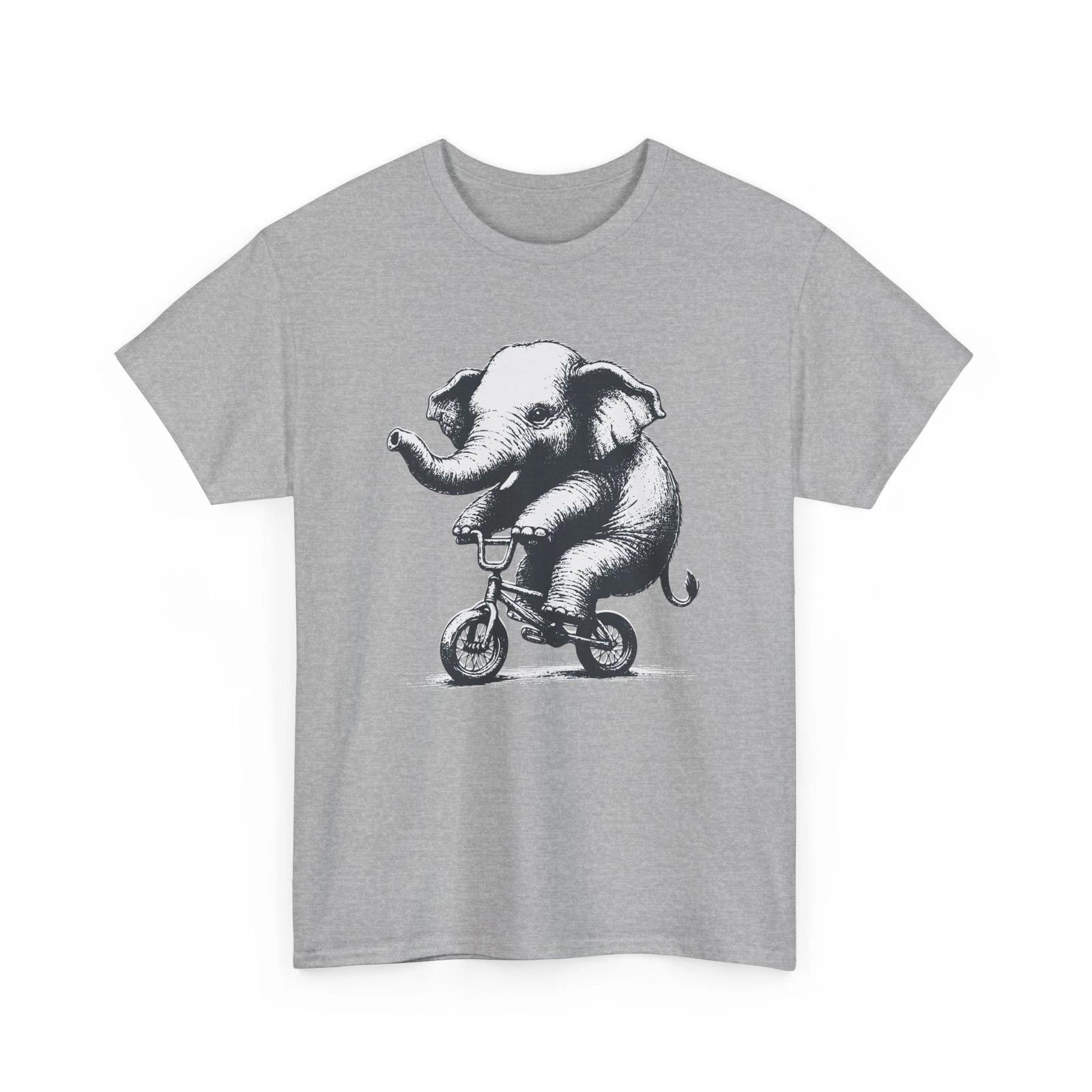 Cyclist T-Shirt | Biking Shirt | Elephant Riding BMX Bicycle T-shirt 2XL