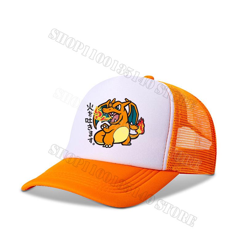 Pokemons Baseball Cap Anime Cartoon Printed Sunshade Peaked Caps Kids Adult Summer Breathable Sunhat Cute Boys Girls Mesh Hats