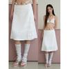 Thelight25aw Original White Lace Stitching Skirt Women's Design Sense A Word Skirt Clouds Skirts