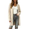 Women's Long Sleeve Knit Cardigan Open Front Casual Sweater Coat for Spring Fall