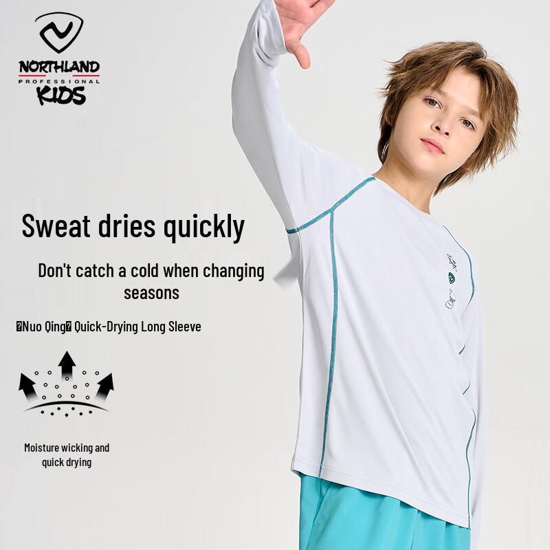 NORTHLAND Kids' Quick-Dry Long-Sleeve Training T-Shirt