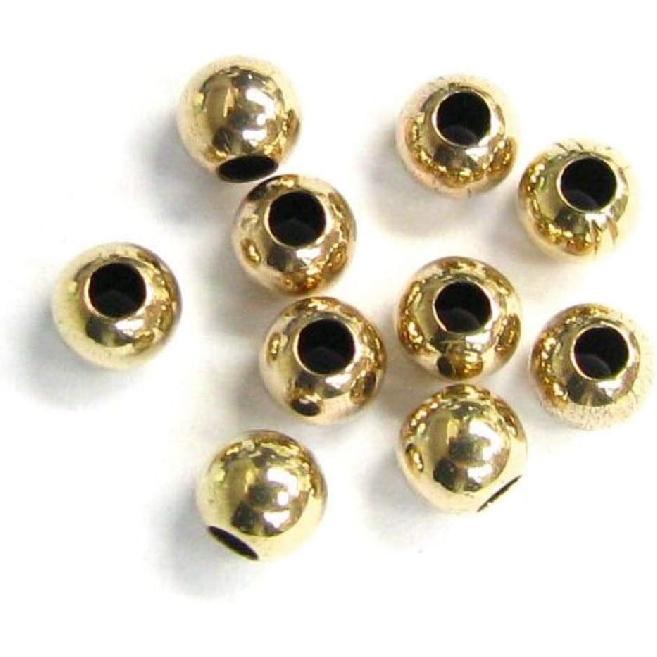 

50 Count Wholesale 14K Gold-Filled 4mm Round Seamless Spacer Beads (Hole Size 1.15mm to 1.25mm)