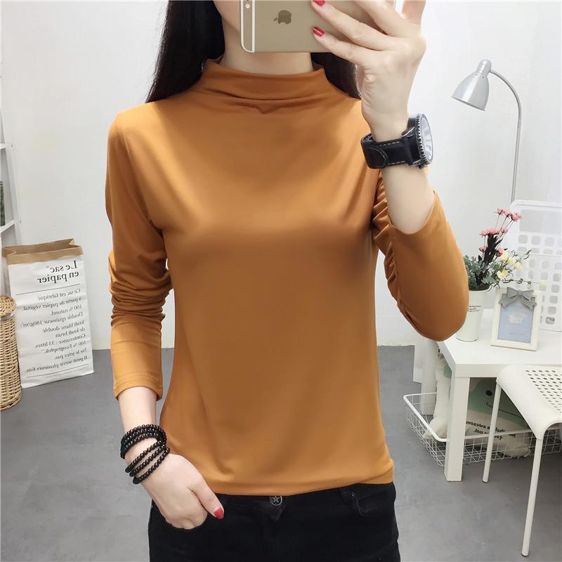 Women's Slim Fit Long-Sleeve Turtleneck In Solid Pink – Elegant Commuting Tee