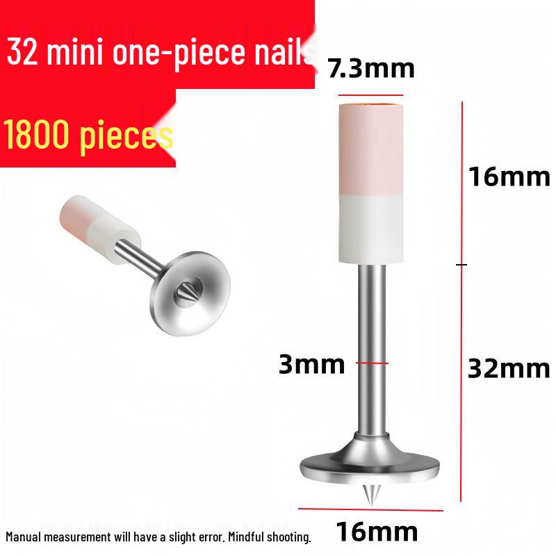 Mini Powder-Actuated Nailer for Ceiling and Concrete with Integrated Fire-Resistant Nails and Cartridge System