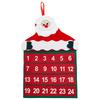1pc Santa Claus Non-woven Fabric Christmas Countdown 24 Days Calendar Pendant Tion for Christmas Tree Tion Red Sewing Storage
