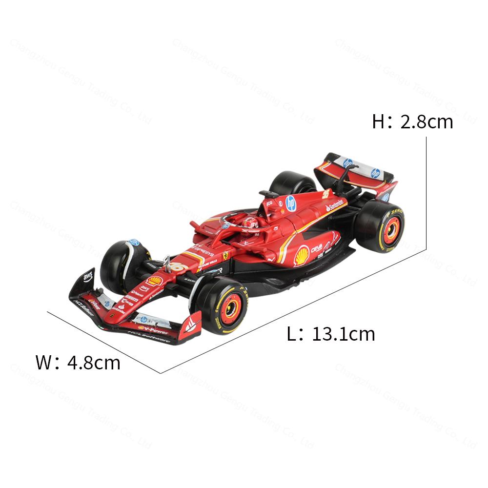 Bburago 1:43 Ferrari SF24 2024 Miami GP F1 Formula Racing Car Static Simulation Diecast Alloy Model Car Acrylic Box