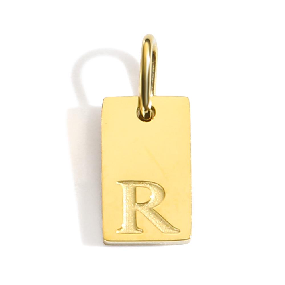Gold-Plated Alphabet Pendant Accessories – 26 English Letters Stainless Steel for DIY Jewelry