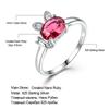 Gica Gema Created Ruby Genuine 925 Sterling Silver Ring For Women Red Gemstone Engagement Vintage Wedding Bands Cute Rabbit Jewelry