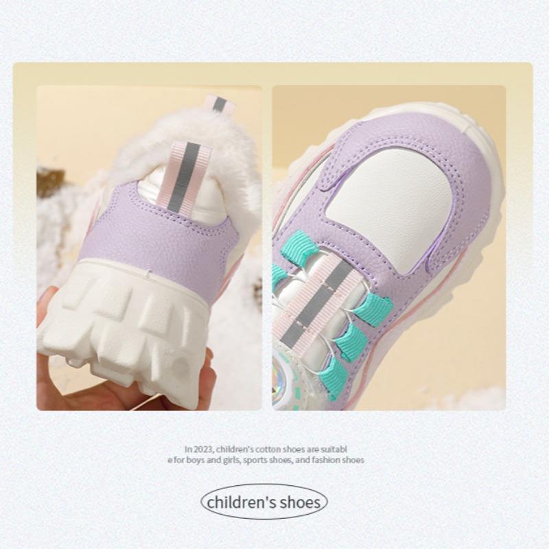 WARRIOR Children's Thickened Large Cotton Shoes 2023 Autumn and Winter New Boys' Velvet Sports Shoes Girls' Comfortable Winter Shoes