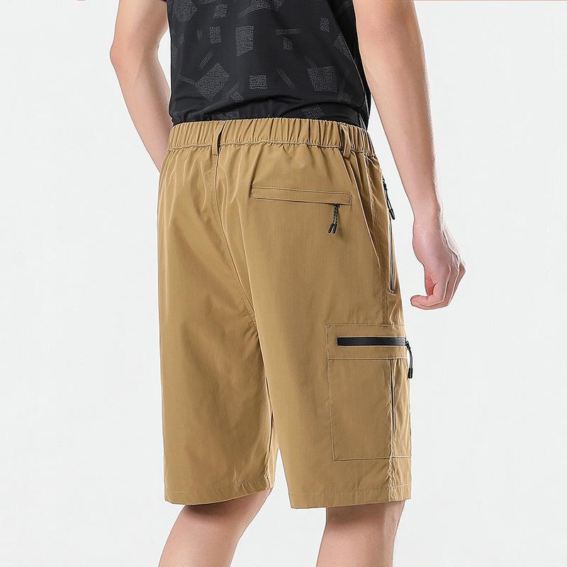Summer Quick Dry Cargo Shorts Men's Beach Pants Lightweight Work Cargo Shorts Multi Pockets Waterproof Outdoor Hiking Fishing Shorts Male