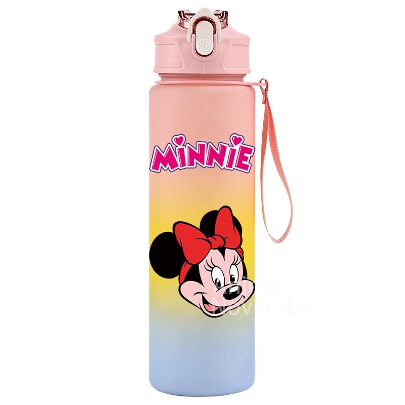 Disney Mickey Mouse Water Cup Minnie Gradient Straw 750Ml Large Capacity Camping Drinking Tools Outdoor Sports Minnie Water Cups