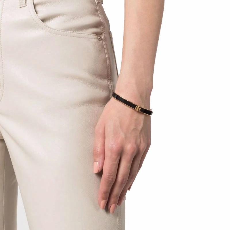 TORY BURCH Tang Libaiqi fashionable brass bracelet black women's style 90550-720-Black M