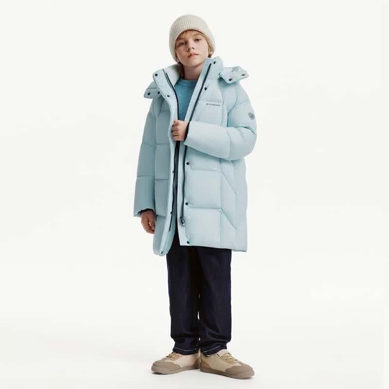 Tanboer Unisex Kids' Detachable Hood Mid-length Warm Down Jacket TC61530728