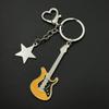 Fashion Star Guitar Keychain Pendant Simple Hanging Decorations Keyring Charm for Purse Bag Backpack Handbag