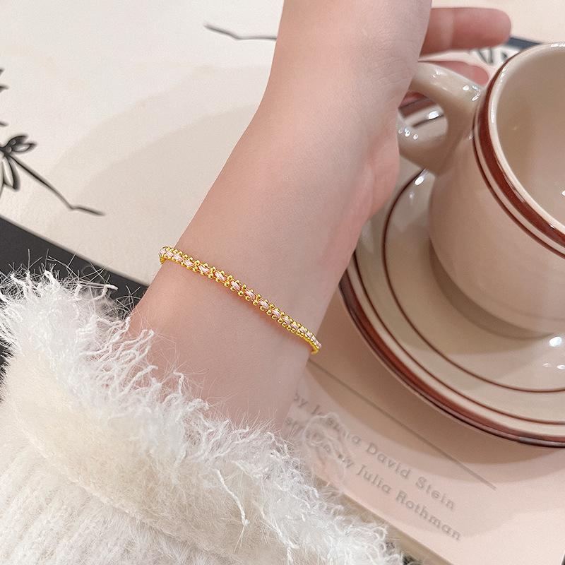 Light Luxury 18K Gold Plated Bracelet for Women Vintage Weave Rope Chain Bracelet Wedding Jewelry Gifts