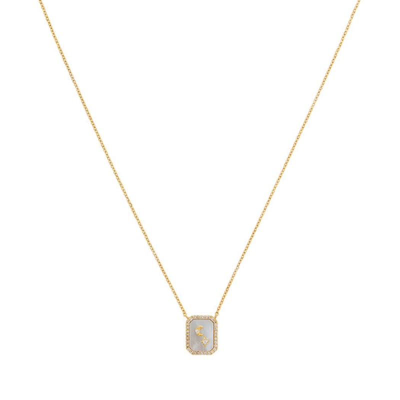 Tatiana [14k Gold Filled] Nacre Mignon Cubic Square Necklace_NZ1135