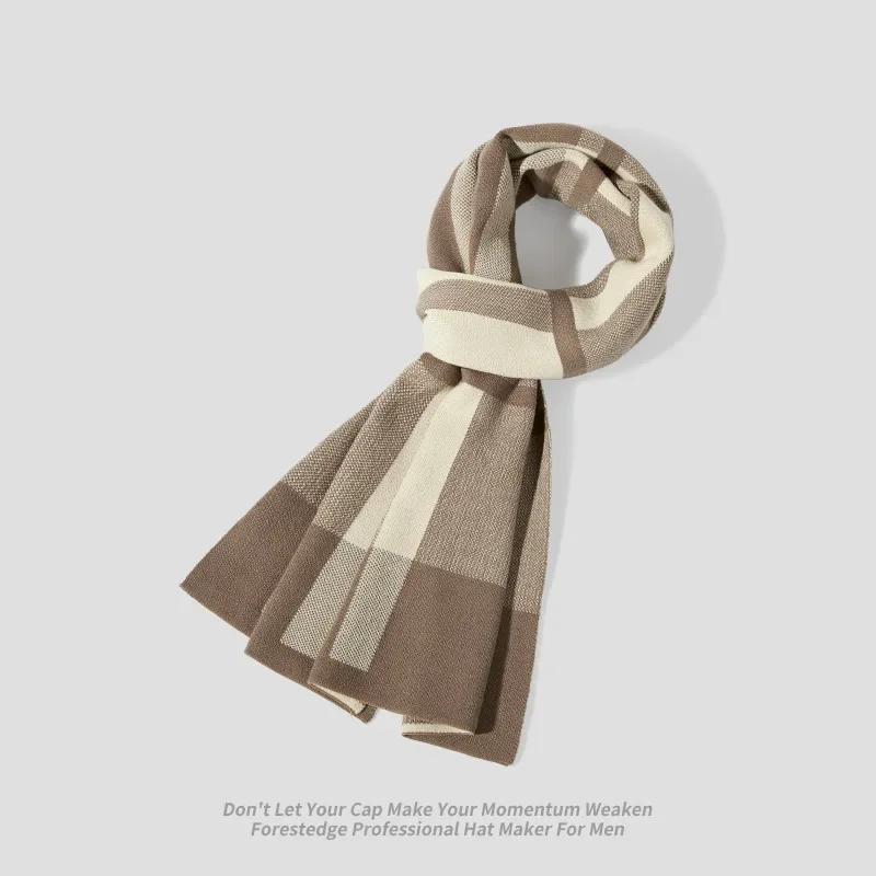 

Fashion Classic Men Scarf Autumn Winter Trendy Brand Casual Versatile Thick Warm Muffler Male Chic Business Thermal Wrap Gent 180-30cm no box