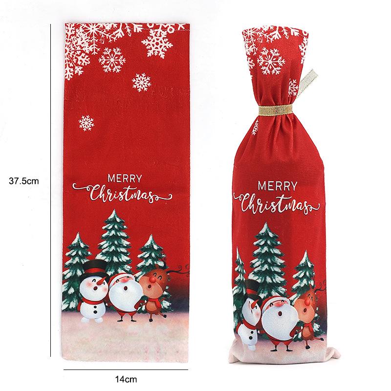 Cross-Border Christmas Wine Bottle Gown - Festive Red Wine Cover for Home Dining Table Decor.
