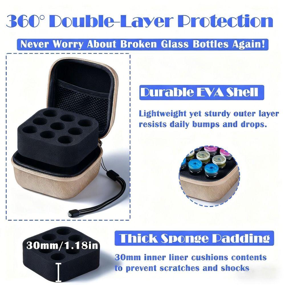 Waterproof Insulin Vial Storage Case 9 Slots Essential Oil Case Insulin Organizer  Diabetics