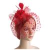 Damen Retro Schleier Tupfen Maske Federn Haarspange für Teeparty Stirnband Hochzeit Blume Cocktail Netz Stirnbänder Haarreif