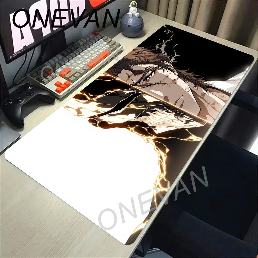 HD Printing Black and White Mouse Pad Anime Large Mousepad Bleach Manga Desk Mats Laptop Office Rubber Pc Gaming Non-Slip Carpet