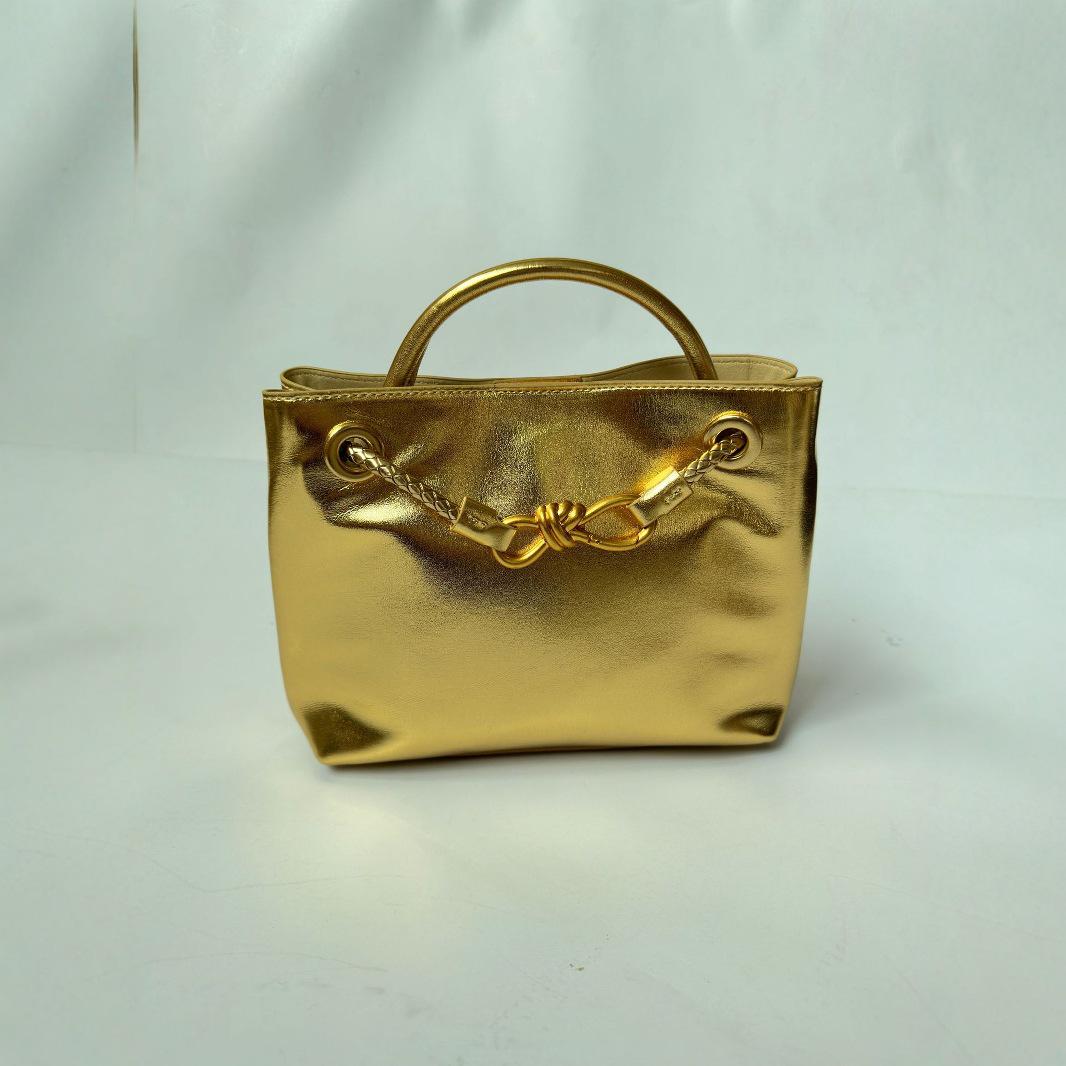 

24 Осень/Зима Andiamo Bow Woven Commuter Tote Bag - Большая вместимость 25*9*19cm золотой