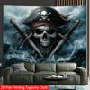 Halloween Kjempebølge Piratkaptajn Skalle Dobbelkniv Gobelin Retro Navigasjon Storm Skalle Veggduk Festdekorasjon
