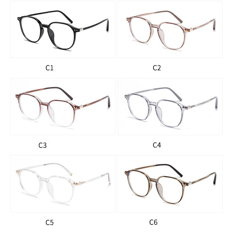 Transparent Tea Frame Oval Myopic Glasses Women 156 Single Anti Blue Rays Prescription Spectacles Diopter 0 -0.5 -0.75 To -6