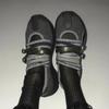 Mary Jane Sneakers Women Trendy Fashion Street Thick Bottom Shoes Flat Casual Women Strappy Ballet Sneakers Black