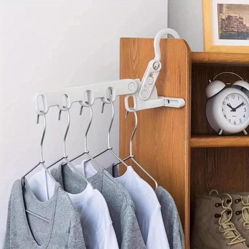 2pcs Portable Foldable Travel Hanger Folding Clothes Drying Rack Travel Hangers Hanging Rack with 5 Holes for Hotel Travel