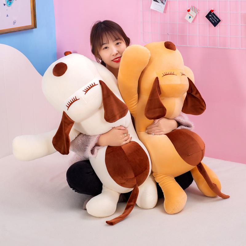 Dog Plush Toy Gift Doll Cute Girl Sleeping On Super Soft Bed Throw Pillow Rag Doll