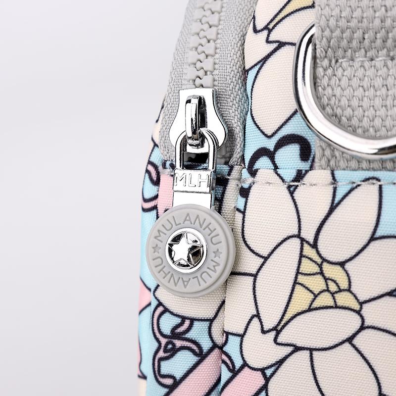 Women's Bag Middle-aged And Elderly Mother's Bag Lightweight Printed Nylon Bag Multi-pocket Shoulder Crossbody Bag