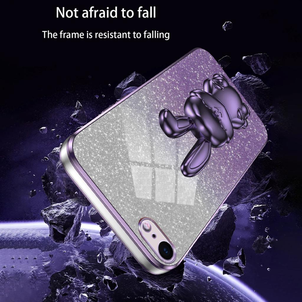For iPhone 6/7/8/SE (2020)/SE (2022) Cartoon Rabbit Kickstand Cover Anti-collision Phone Case