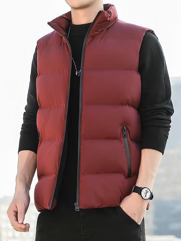 Men's Plus Size Warm Sleeveless Down Vest for Autumn & Winter