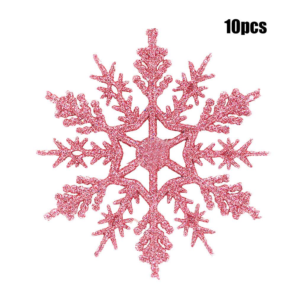 10Pcs Glitter Snowflake Christmas Ornaments  Tree Hanging Decoration 10cm