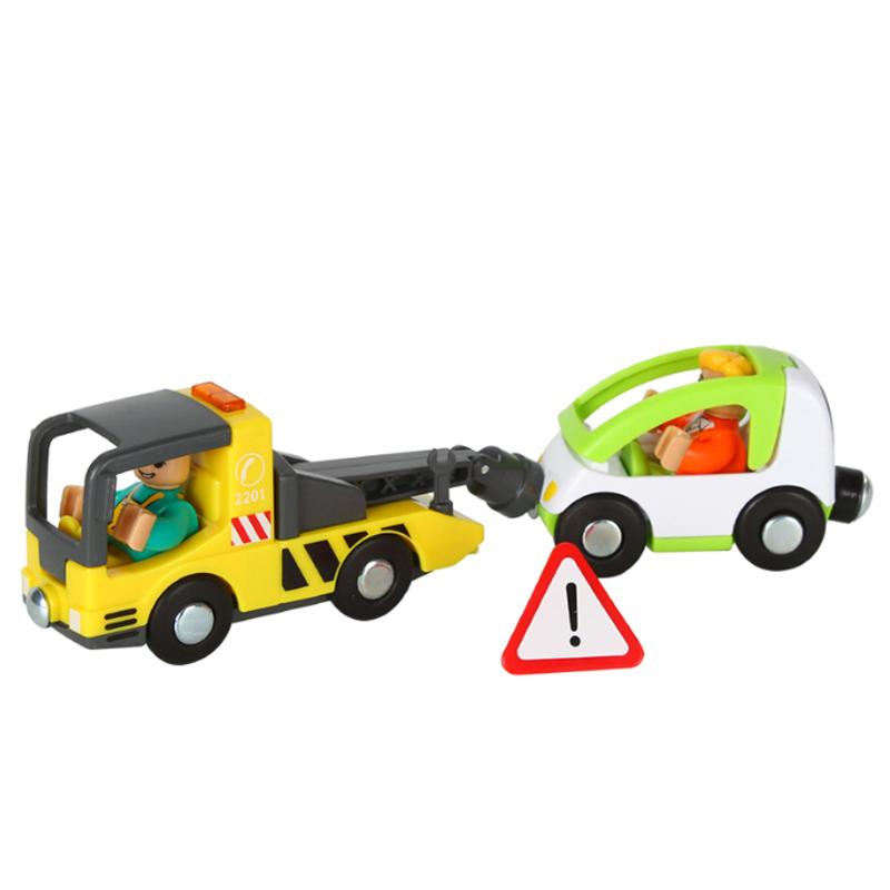 New Multifunctional Magnetic Car Ambulance Police Car Compatible with Thomas Wooden Track Train Toys For Kids