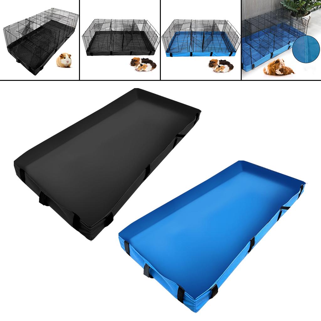 Detachable Guinea Pig Cage Liner Mat Bottom Cover Supplies, Washable Leakproof nero