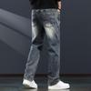 Jie Leinuo Men's American Retro Loose Straight-Fit Jeans