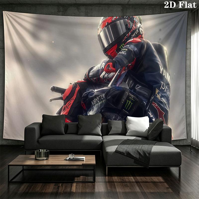 MotoGP Wall tapestry, aesthetic printed fabric blanket, suitable for bedroom, living room, and home decor.