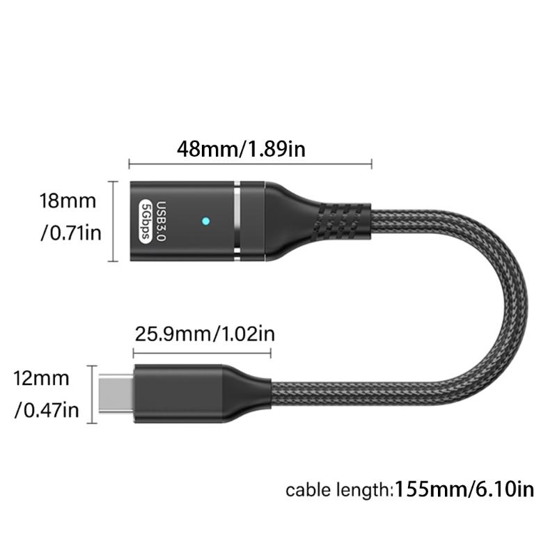 Fast Speed USB Type C OTG Adapter With Nylon Braided Cord Supports 10Gbps Transmission 5V3A Fast Charging