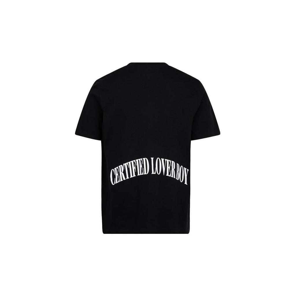 Nike Tricou cu decolteu rotund cu imprimeu desen animat pentru băiat iubit certificat Topuri unisex negru FFCHERUBBLK-003
