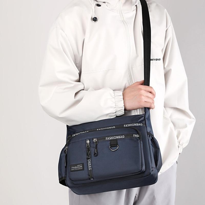 1Pc Large Capacity Men's Shoulder Bag Crossbody Bag Wear-resistant Waterproof Multi-pocket Shoulder Bag Business Bag Leisure Bag Waterproof