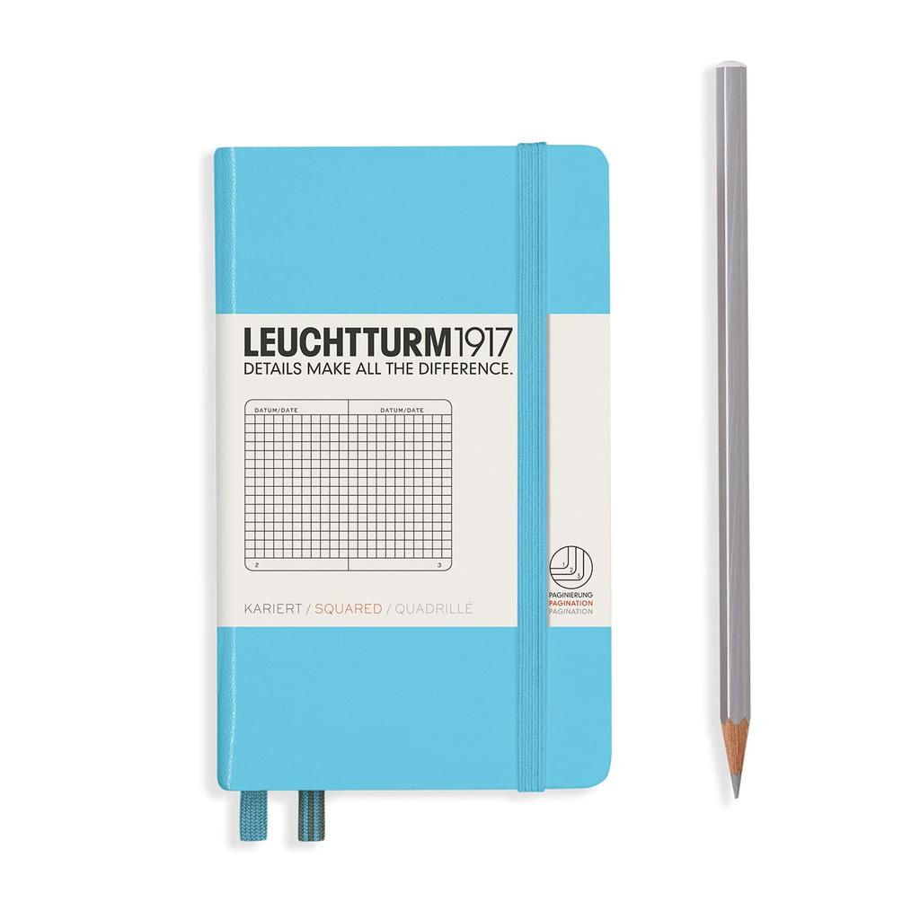 Leuchtturm Ice 357476 Notebook, A6, Grid, Blue,